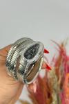 Bvlgari Gümüş Siyah Kadran Yılan Saat S617 