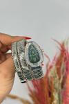 Bvlgari Gümüş Yeşil Kadran Yılan Saat S619 