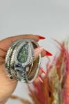 Bvlgari Gümüş Yeşil Kadran Yılan Saat S619 