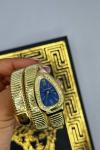 Bvlgari Gold- Mavi Kadran Taşlı Yılan Saat S404 Gold