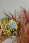 Bvlgari Gold -Mavi Kadran Yılan Saat S615 Gold