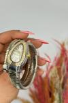 Bvlgari Gold -Gümüş Beyaz Kadran Yılan Saat S618 