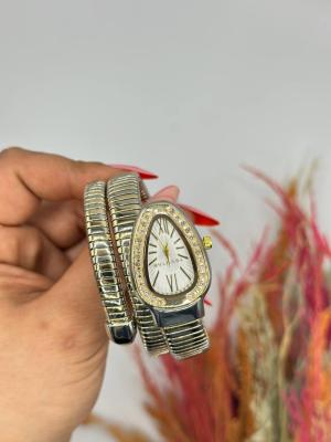 Bvlgari Gold -Gümüş Beyaz Kadran Yılan Saat S618