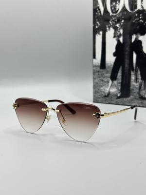 Cartier Kahve Cam Kadın Güneş Gözlüğü G1359-VLL