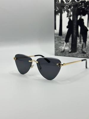 Cartier Siyah Cam Kadın Güneş Gözlüğü G1360-VLL Siyah
