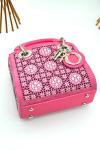 Christian Dior Lady Mini Satin Pembe Kadın Çanta VLT394