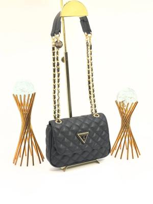 GUESS CAPİTONE CROSSBODY BAG BLACK Siyah