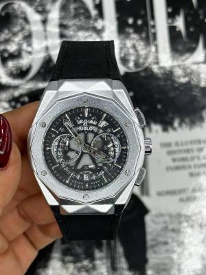 Hublot Çelik Kasa Deri Kordon Erkek Saat S490 