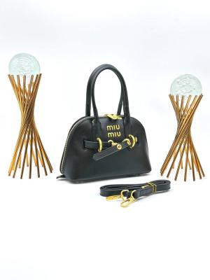 MİU MİU AVENTURE NAPPA TOP HANDLE BAG BLACK Siyah