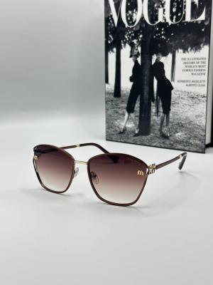 Miu Miu Kahverengi Metal Kasa Unisex Güneş Gözlüğü G1381-ILY Kahverengi