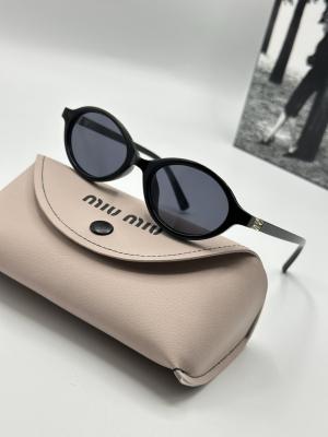 Miu Miu Yuvarlak Siyah Cam Kadın Güneş Gözlük G2000-VLL