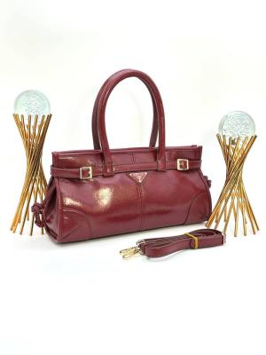 PRADA ANAMEL TRİANGLE LOGO TOTE BAG BORDO Bordo