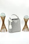 PRADA PANİER CRYSTAL SATİN BAG NEW MODEL WHİTE Beyaz
