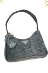 PRADA WİTH CRYSTALS MİNİ BAG BLACK Siyah