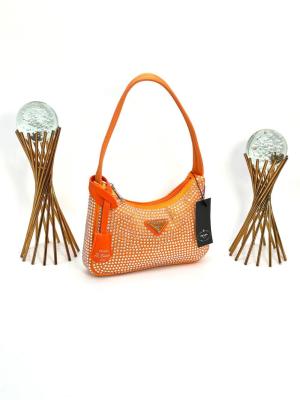 PRADA WİTH CRYSTALS MİNİ BAG ORANGE Turuncu