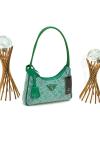PRADA WİTH CRYSTALS MİNİ BAG GREEN Yeşil