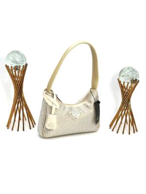 PRADA WİTH CRYSTALS MİNİ BAG GOLD Gold
