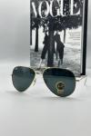 Rayban Damla Siyah Cam Gold Çerçeve Erkek Güneş Gözlüğü G1342 Siyah