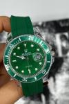 Rolex Crystal Perpetual Date Yeşil Erkek Kol Saati S514 Yeşil