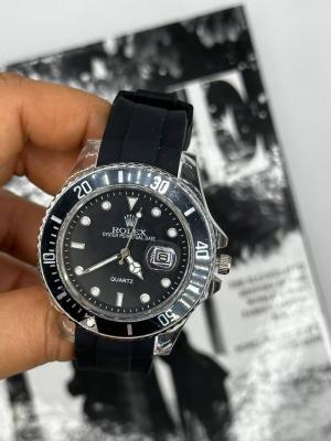 Rolex Crystal Perpetual Date Siyah Erkek Kol Saati S516 Siyah