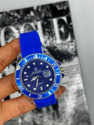 Rolex Crystal Perpetual Date Mavi Erkek Kol Saati S517 Mavi