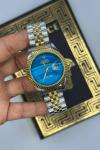 Rolex Datejust Gold Gümüş Mavi Kadran Erkek Kol Saat S919