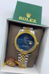 Rolex Gold-Gümüş Mavi Kadran Erkek Kol Saati S639 