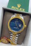 Rolex Gold-Gümüş Mavi Kadran Erkek Kol Saati S639 
