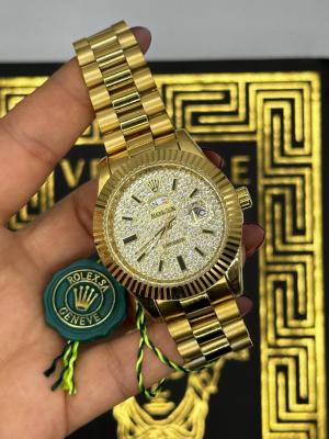 Rolex Taşlı Unisex Saat - S527 Gold