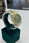 Rolex Taşlı Gold- Gümüş İçi Yeşil Kadın Saat S360 