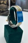 Rolex Taşlı Gold- Gümüş İçi Siyah Kadın Saat S361 