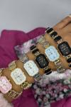 Swarovski Beşgen Gold Beyaz Taşlı Kadın Saat S415 